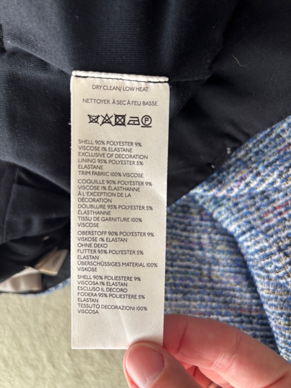 Maeve Anthropologie The Colette Tweed Crop Wide-Leg Pants Blue Sparkle Size 27 - Picture 7 of 13